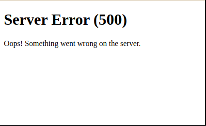 500 Internal Server Error